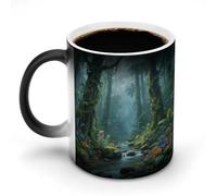 KOAYUBFC Tasse à café de 325 ml - Forêts tropicales pluviales changeantes - Tasses à café à changement de couleur avec poignée - Sensible à la chaleur - Tasse magique pour homme et femme - Tasse