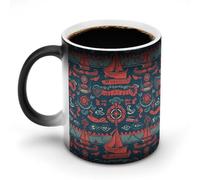 KOAYUBFC Tasse à café de 325 ml, motif voilier changeant de couleur, tasses à café à changement de chaleur avec poignée, tasse magique sensible à la chaleur pour homme et femme, tasse amusante en