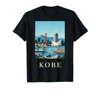 Kobe Japan Harbor Skyline Voyage Design T-Shirt