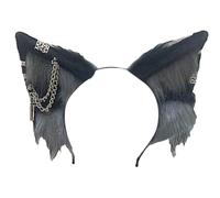 Kobeleen Bandeau réaliste avec oreilles de loup pour femme, festival de musique, bandeau de maquillage pour carnaval, cosplay, accessoires de cheveux