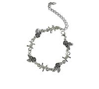 Kobeleen Bracelet à breloques unique en forme de rose épinée, chaîne de main, bracelet réglable, bijou occulte alternatif pour femmes et filles
