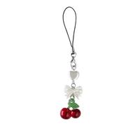 Kobeleen Breloque De Téléphone En Forme De Cerise Fabriquée À La Main, Pendentif Mignon, Chaîne De Téléphone En Forme De Fruit, Sangle Et Lanière De Sac À Dos Pour Clé
