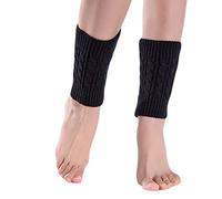 Kobeleen Femmes hiver câble tricoté jambières chaussettes couleur unie torsion tressé Crochet motif bottes courtes manchettes couverture Toppers