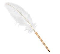 Kobeleen Stylo à Bille rétro à Plumes Blanches, Stylo à Bille Exquis, Rechargeable, pour Mariage, Bureau, Cadeau d'affaires