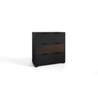 KOBI Cette Commode à 3 tiroirs Noire et Orange est Un Meuble Pratique pour la Chambre d'un Adolescent Level UP
