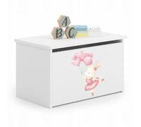KOBI Coffre à Jouets Daria - Coffre de Rangement pour Enfants en Bois laminé Blanc avec Impression UV colorée, Grande capacité, sûr et Pratique pour Chambre d’Enfant