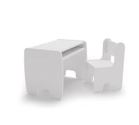 KOBI Ensemble Table + 2 chaises pour Chambre d'enfant | pour Enfants - Filles et garçons | Tableau de Peinture | Table des Enfants (Table + 1 Chaise - Blanc)