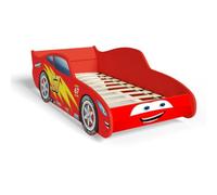 KOBI Lit en Forme de Voiture 160 x 80, Rouge, Cars, sans Matelas