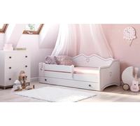 KOBI Lit Enfant Emma 180x80 | Lit Blanc pour Chambre d'enfant et d'adolescent | Lit d'adolescent avec tiroir | vers la Chambre des Filles
