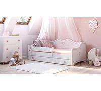 Lit enfant Emma 80x180 avec matelas + sommier + tiroir en blanc
