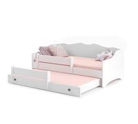 Kobi Lit Enfant Emma Blanc + gigogne 160x80 cm avec Matelas
