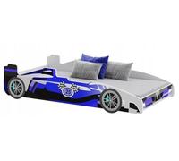KOBI Lit Enfant FORMULA Bleu 160x80 Lit Voiture pour Chambre Enfant Garçon