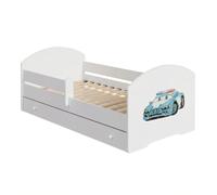 KOBI Lit Enfant LUK 160x80 avec Tiroir Motif Police
