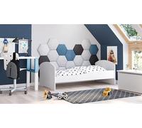 KOBI Lit Enfant LUK avec Matelas, Blanc | pour Chambres d'enfants | pour Un garçon et Une Fille | Matelas, Cadre Inclus | | (Blanc, 160x80)