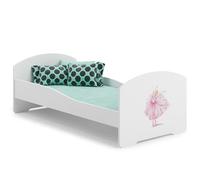 KOBI Lit Enfant LUK avec Matelas, Blanc | pour Chambres d'enfants | pour Un garçon et Une Fille | Matelas, Cadre Inclus | (Princesse, 160x80)