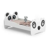 KOBI Lit Enfant Panda Blanc | 140x70 cm | Lit Petite Fille Lits pour Enfants | avec Un Matelas et Un Cadre | la Chambre Bebe | Lit Simple avec Barriere