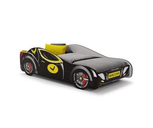 KOBI Lit Enfant Spider Bat Car | Multicolore | Thème Super-héros | Lit Enfants Garcon Fille | avec Sommie (BATCAR/Black, 140x70)