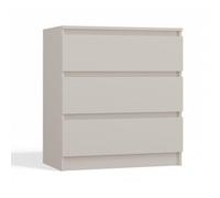 KOBI MALWA Commode M3 | Commode Moderne à 3 tiroirs | Design Minimaliste | Meuble Fonctionnel pour la Chambre à Coucher, Le Salon et la Chambre d'enfant (Beige-Cachemire)