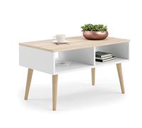 KOBI Table Basse Blanche Sandi, Table Basse pour Le Salon