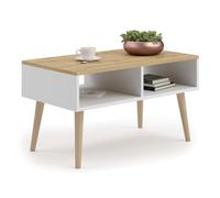 KOBI Table Basse Sandi | Design scandinave | pour Le Salon, Le Bureau, la Salle à Manger | Fonctionnelle et élégante | Matériaux de Haute qualité (chêne Artisan - Blanc)