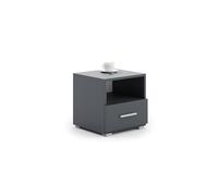 KOBI Table de Chevet Emi Gris - poignée Aluminium