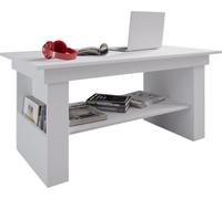 Kobila Table basse avec 1 espace de rangement et 2 compartiments, blanc.