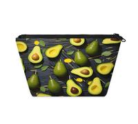 KOBLEN Petite trousse de maquillage riche en avocat pour femme, trousse de maquillage imperméable avec 2 poches intérieures en maille, trousse de toilette de voyage portable pour affaires, voyages en