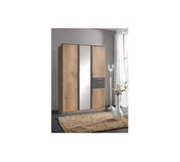 KOBLENZ Armoire de chambre - Contemporain - Decor chene et gris graphite - L 135 cm