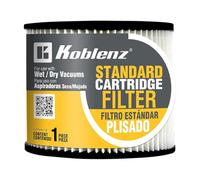 Koblenz Filtre à cartouche standard, filtre jetable de rechange original pour aspirateur humide et sec, compatible avec 1,5 à 59 litres, facile à installer, 45-1168-00-9