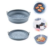 KOBOKO Lot de 2 moules en silicone pour friteuse à air chaud, accessoires Airfryer, moule en silicone, avec une capacité allant jusqu'à 8 litres, réutilisables à la place du papier sulfurisé pour