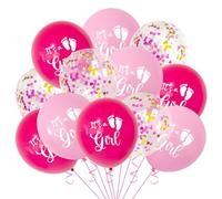 KOBOKO Lot de 24 ballons roses Its a Girl - Décoration de fête prénatale pour fille - Décoration de fête prénatale - Ballons à l'hélium - Décoration de fête prénatale