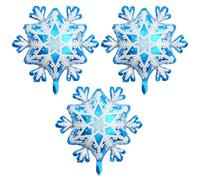 KOBOKO Lot de 3 ballons de décoration d'anniversaire en forme de flocon de neige La Reine des Neiges - Grands ballons en aluminium - Décoration de Noël - Flocon de neige - Ballons pour l'hiver