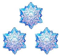 Koboko Lot de 3 ballons de Noël en forme de flocon de neige, bleu et blanc, forme hexagonale, décoration d'hiver festive