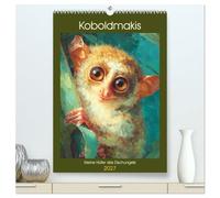 Koboldmakis. Kleine Hüter des Dschungels (hochwertiger Premium Wandkalender 2027 DIN A2 hoch), Kunstdruck in Hochglanz: Eine verträumte Dschungelwelt, ... Blättern und Mondlicht lebendig werden