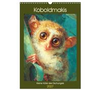 Koboldmakis. Kleine Hüter des Dschungels (Wandkalender 2027 DIN A3 hoch), CALVENDO Monatskalender: Eine verträumte Dschungelwelt, in der zarte ... Blättern und Mondlicht lebendig werden