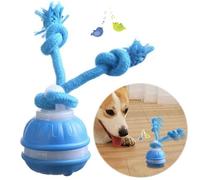 KOBONA Jouet interactif pour Chiens et Chats - Balle Active en Mouvement avec Activation Intelligente, Rechargeable par USB avec Deux Cordes à mâcher pour Petits et Moyens Chiens