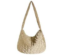 KOBONA Sac Hobo bouffant femme, sac à bandoulière zippé, fourre-tout matelassé à fleurs, léger et spacieux, sac shopping décontracté