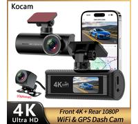 Kocam 4K WIFI GPS double caméra de tableau de bord avant et arrière pour voitures caméra voiture DVR enregistreur enregistreur vidéo Dashcam caméscope boîte noire