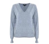 Kocca - T-shirt avec profils en strass pour femme, couleur unie, col en V, modèle A25PMA7361ABUN000, Gris clair chiné., L