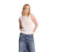 Kocca - Top en maille tricotée pour femme, couleur unie, col rond, modèle P26PMA8360ABUN000, Blanc, L