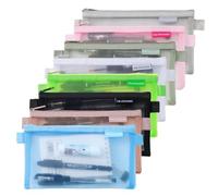 Koceci Lot de 8 trousses à crayons en nylon avec fermeture éclair, trousse de maquillage pour femme, trousse à crayons portable pour bureau, école, papeterie, pour étudiants, adultes (coloré)