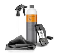 Koch Chemie Eulex Kit de détachant de colle 1 l + tête de pulvérisation + chiffon microfibre + grattoir en plastique Nuke Guys avec 10 lames interchangeables - Élimination efficace des résidus de
