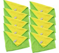 Kochblume 1-3-5-10 Lot de 10 chiffons de nettoyage en microfibre 30 x 30 cm Capacité de capture jusqu'à 300 ml, Vert/jaune, 10er Set