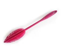 Kochblume Brosse à biberons en silicone de qualité supérieure et sans BPA - Résistante à la chaleur - Passe au lave-vaisselle - Pour bouteilles, thermos et verres - Rose - 36 cm