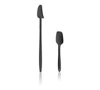 Kochblume Geizhals Lot de 2 cuillères à reste, cuillères flexibles S | Silicone de qualité supérieure et sans BPA avec noyau en acier inoxydable | Dans une boîte colorée (anthracite)