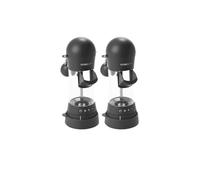 Kochblume Lot de 2 moulins à épices avec capuchon collecteur en silicone,Fonction levier ergonomique,Broyeur en céramique,Capuchon de remplissage et pied en silicone,Couleur : noir