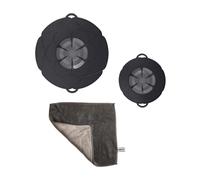 Kochblume Set économique pour casseroles de 14 à 24 cm avec chiffon en microfibre - Protection anti-débordement en silicone pour casseroles et poêles (anthracite)