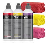 KochChemie Kit de polissage Heavy + Micro + Fina M3.02 + 3 chiffons microfibre detailmate 550 g/m²