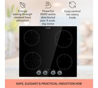 Kochheld plaque à induction double 6000W réglage avec bouton rotatif verre noire