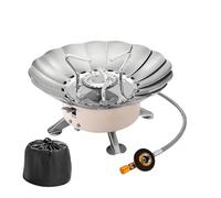 Kochherd Portable Camping Coacher - Brûleur de en acier inoxydable allumage piézoïdal réglable protection pliable pour randonnée de vacances